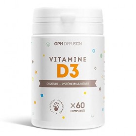 Vitamines D3-60 comprimés - Ossature - Système immunitaire - GPH DIFFUSION