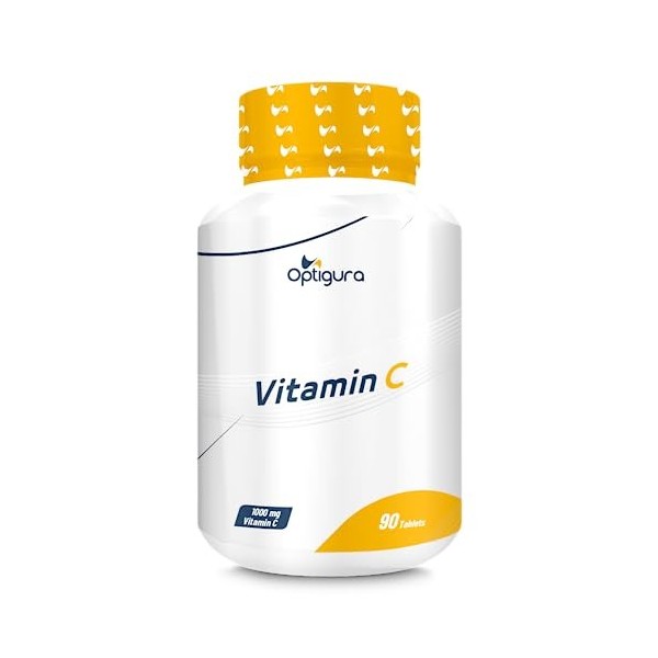 OPTIGURA - Vitamine C 1000 - Formule d’Acide L-Ascorbique Source de Vitamine C - 90 Comprimés