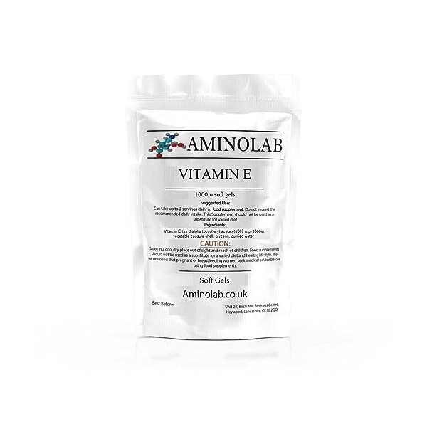 Aminolab - Vitamine E naturelle 1000iu 60 gels souples