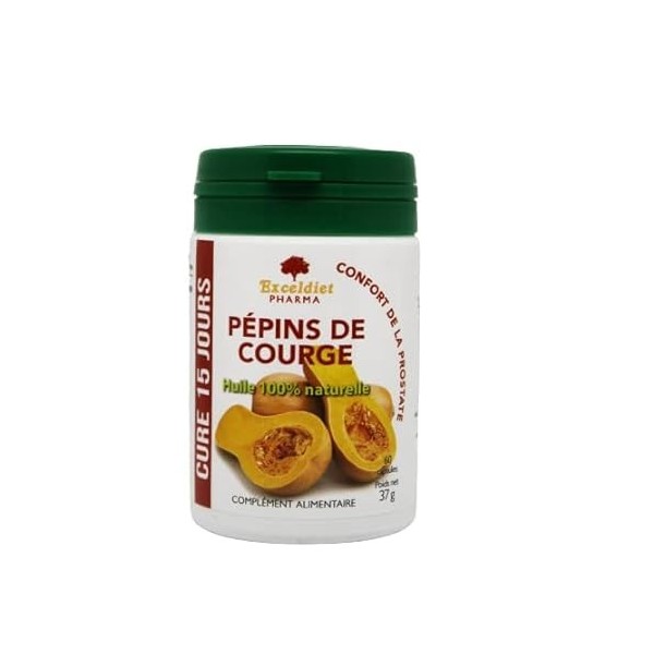 Pépin de Courge | 2500 mg/Jour | Confort Urinaire | Huile 100% Naturelle | 60 Capsules