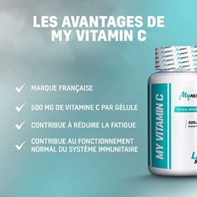 MyMUSCLE - My Vitamin C - Formule d’Acide L-Ascorbique Source de Vitamine C - 120 Gélules