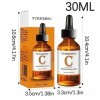 vitamine C, 30 ml dvitamine C à hydratation intense avec acihyaluronique Vitamine E, essence nourrissante pour un teint unif