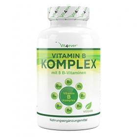 Vitamin B Complex - 200 Tablets - Les 8 vitamines B en 1 comprimé - Vitamine B1, B2, B3, B5, B6, B12, Biotine et acide foliqu