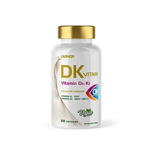 J.Armor Vitamine D3 + K2 MK7 D K Vegan Homme et Femme 60 gélules pendant 60 jours Vegan