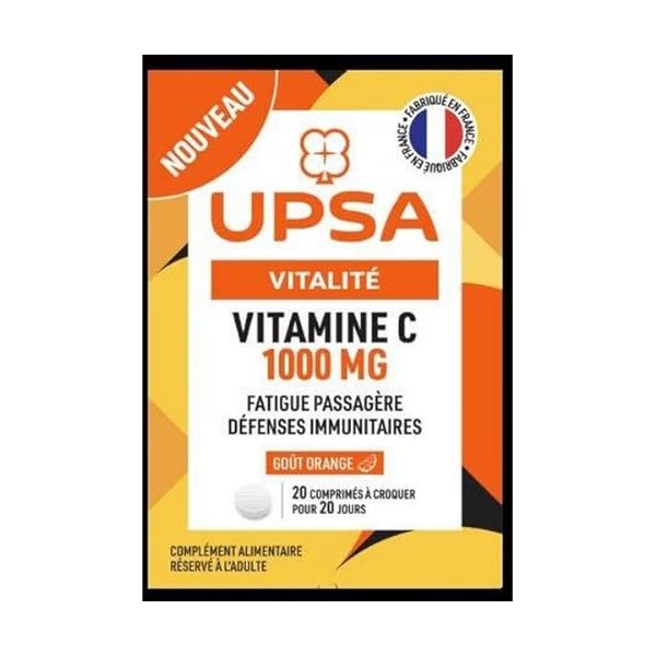 UPSA Vitamine C 1000 mg 20 Comprimés à Croquer