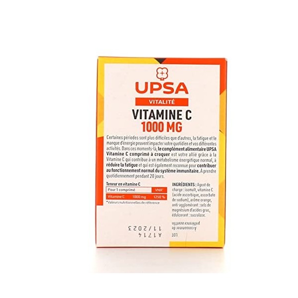 UPSA Vitamine C 1000 mg 20 Comprimés à Croquer