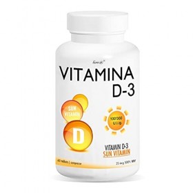 VITAMINE D3 Line@diet | 100000 U.I./g | 60 comprimés pour 2 mois | Aide pour vos os | Tous les bienfaits du soleil dans un s