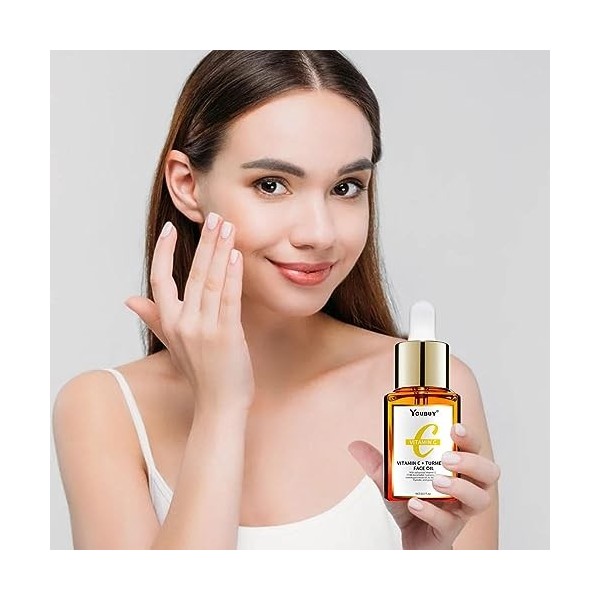 Vitamine C pour le visage - Sérums de curcuma,Essence hydratante, 0,5 Fl. Oz Skin Care Essence pour éclaircir et hydrater la 