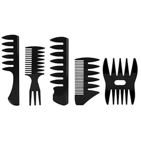 Peigne à tête dhuile, 5 pièces pour hommes peigne à tête dhuile pour coiffeur professionnel peigne à cheveux à dents larges