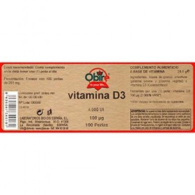 Obire Vitamine D3 4000ui 100perl, Noir, Standard