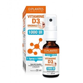 D.PLANTES - Vitamine D3 1000 UI - Complément Alimentaire en Spray - Immunité, Ossature Normale - Boost en Vit. D - Issue de l