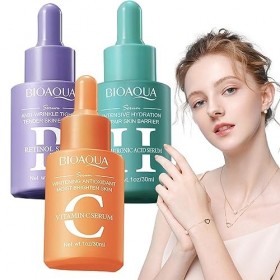 Vitamine C pour la peau - Sérums Visage à lAciHyaluronique,Essence hydratante pour une hydratation en profondeur, un teint u