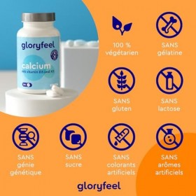 Calcium 800 mg avec Vitamine D3 25µg et K2 100µg , Ingrédient Premium 99,7+% All-Trans K2VITAL® de Kappa, Soutient les Den