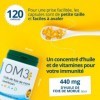 OM3 - Huile de Foie de Morue, Vitamine A et D -Défenses immunitaires - Vision -Ossature normale - Maxi format -120 capsules