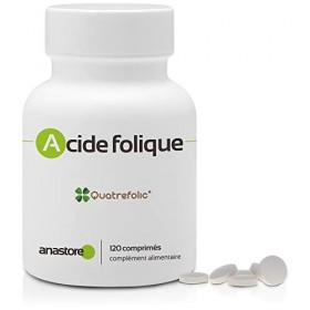 Acide folique - QUATREFOLIC® * 120 comprimés / 400 μg * Quatrefolic® la meilleure façon de prendre de lacide folique sous fo