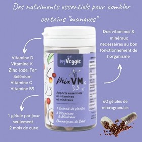 myVeggie - Mix VM - Anti-Carence, Vitamine D, Tonus, Apports Essentiels, Défense Immunitaire - Extraits De Plantes, Vitamines