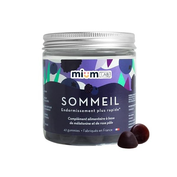 mium LAB - Complément Alimentaire Sommeil - Gummies Relaxation - Endormissement Rapide - Cure 21 Jours - 100% Français - Mela