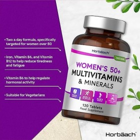 Multivitamines Femme 50 Ans | 27 multivitamines, minéraux et plantes essentiels | avec vitamine C pour la formation normale d