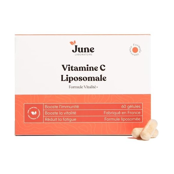 Vitamine C Liposomale - Booste Immunité Et Vitalité - Réduit La Fatigue - Équilibre Nerveux - 60 Gélules - June Laboratoire