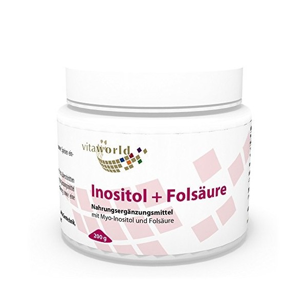 Vita World Inositol + Acide folique 200g de poudre Made in Germany