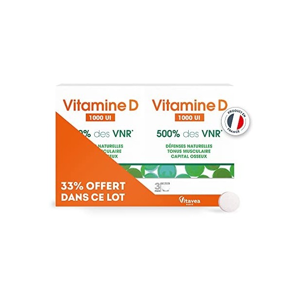 Vitavea - Vitamine D 1000 UI - Complément Alimentaire Défenses naturelles, Immunité - Défenses Naturelles Renforcées, Maintie