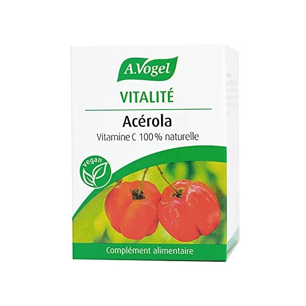 A.VOGEL - Acérola, Complément Alimentaire, Enrichi En Vitamine C 100% Naturelle, Actions Ciblées Vitalité, Laboratoire Suisse