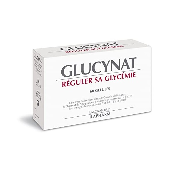 Laboratoires Ilapharm - GLUCYNAT- Une formule innovante pour réguler sa glycémie - Boîte de 60 gélules - 22,6 g