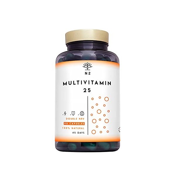 Multivitamines et minéraux, 200% de la dose quotidienne, complexe vitaminique. Magnésium, Vitamine C, Vitamine D, Zinc, B1, B