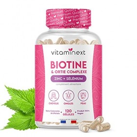 Biotine & Ortie Complexe | Beauté & Croissance des Cheveux, Ongles Renforcés, Éclat de la Peau | Zinc, Sélénium, B5 & B6 | 12