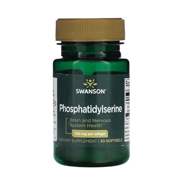 Swanson Phosphatidylserine 100mg - 30 softgels | Soutien de la Fonction Cognitive et Santé Cérébrale, Complément pour Mémoire