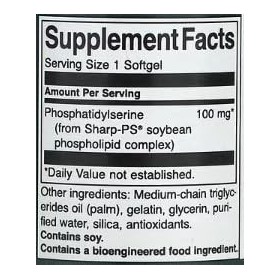 Swanson Phosphatidylserine 100mg - 30 softgels | Soutien de la Fonction Cognitive et Santé Cérébrale, Complément pour Mémoire