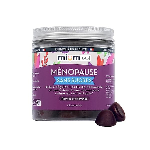 mium LAB - Complément Alimentaire Menopause - Gummies Ménopause et Pré Menopause - Cure 21 Jours - 100% Français - Kudzu, Act