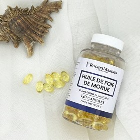 Roches Marines - Complément alimentaire Huile de foie de morue - Apport en oméga 3, vitamines A et D - Immunité - Bonne solid