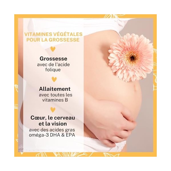 BabyFORTE® Vitamine Grossesse & Allaitement Complément - vegan - 60 Capsule  + 17 Nutrienti + Omega 3 dha epa algue
