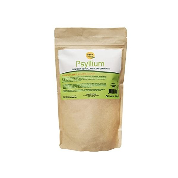 Tégument de Psyllium blond en poudre 300 g. 100 % végétal sans aucun additif