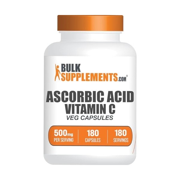 BULKSUPPLEMENTS.COM Ascorbic Acid Vitamin C - 180 Veg Capsules