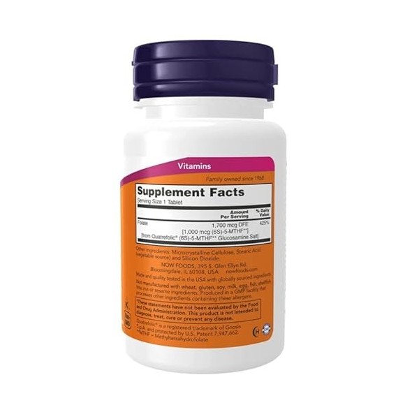 NOW Foods Methyl Folate, 1000mcg - 90 tablettes