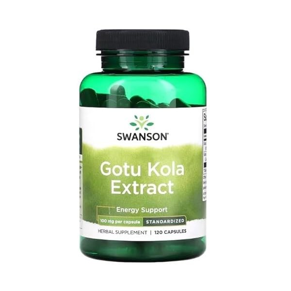 Swanson Extrait de Gotu Kola 100mg - 120 capsules | Complément alimentaire pour la vitalité & bien-être