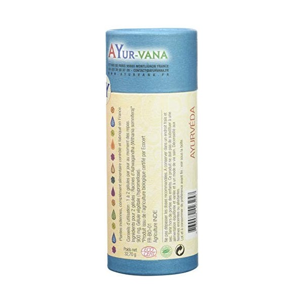 AYur-vana Ashwagandha Bio 60 Gélules Végétales de 545 mg