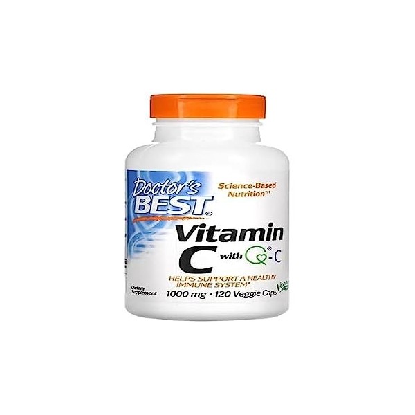 Doctors Best Lot de 120 capsules végétaliennes de vitamine C à haute dose avec Quali-C 1000 mg