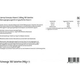 Jarrow Formulas, Buffered Vitamin C, 500mg, avec Bioflavonoïdes, 100 Comprimés végétaliens, Testé en Laboratoire, Sans Gluten