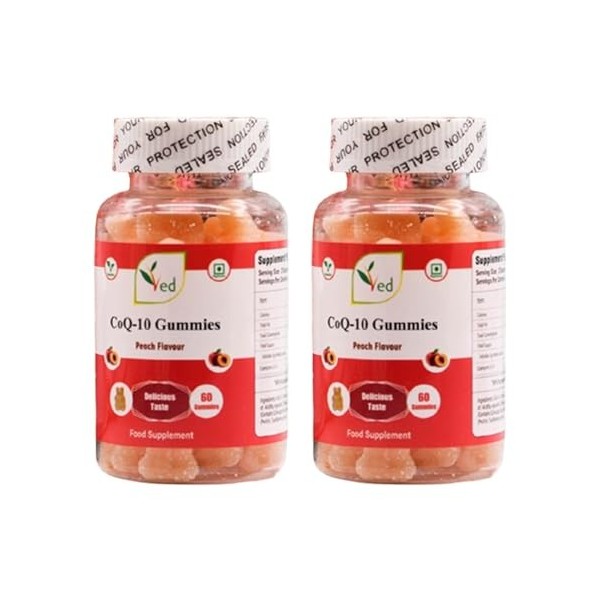 Co Enzyme Q10 90 Gummies Saveur Pêche Pack de 2 