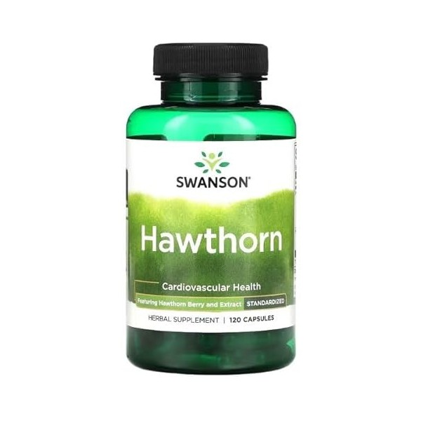 Swanson Extrait dAubépine 500mg - 120 capsules | Complément alimentaire pour la santé cardiovasculaire & la tension artériel