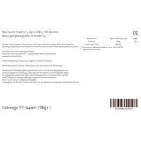 Now Foods, Cranberry Caps, Cranberry avec Vitamine C, Haute Dosé, 100 Capsules végétaliennes, Testé en Laboratoire, Végétarie