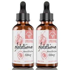 Glutathion liposomal 1500 mg, liquide de glutathion oral avec vitamine C, supplément dantioxydants à haute absorption 2 