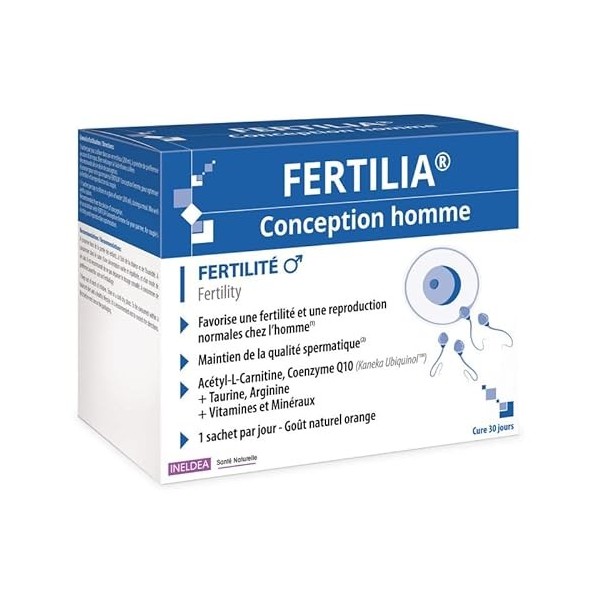 INELDEA SANTE NATURELLE - Fertilia Conception Homme - complément alimentaire à base de Carnitine, Coenzyme Q10 & vitamines - 