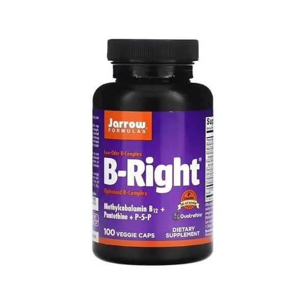 B-Right de Jarrow - Complexe de Vitamine B avec Thiamine - 100 Gélules Végétales - Soutien Énergétique et Métabolique Optimal