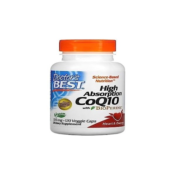 Doctors Best High Absorption CoQ10 avec BioPerine, 100 mg, 120 gélules végétaliennes, coenzyme Q10 de qualité supérieure ave