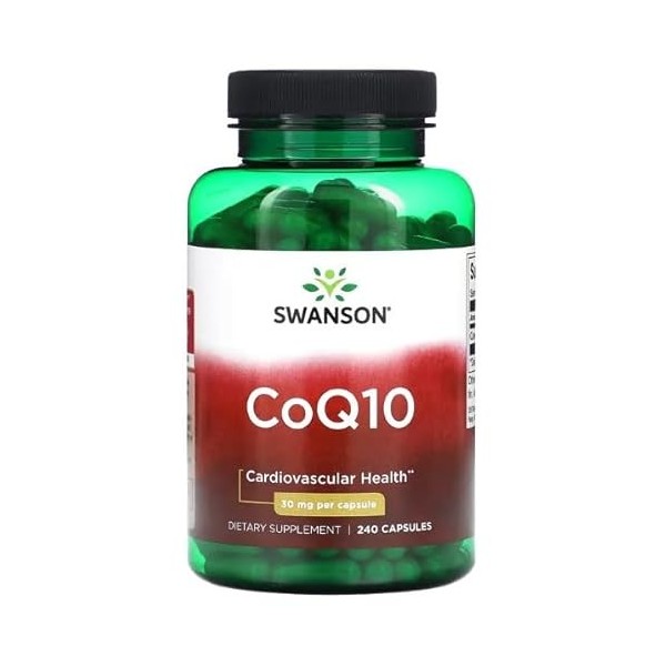 Swanson CoQ10 Coenzyme Q10 30mg - 240 Capsules | Supplément Haute Absorption pour la Santé Cardiaque et Énergétique