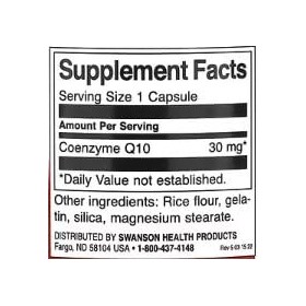 Swanson CoQ10 Coenzyme Q10 30mg - 240 Capsules | Supplément Haute Absorption pour la Santé Cardiaque et Énergétique